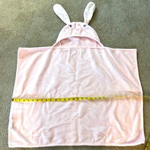 Pottery Barn Kids pink bunny baby towel